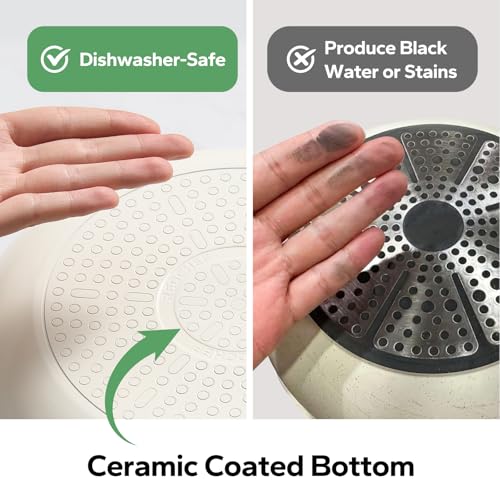 Redchef Ceramic Non Stick Egg Pans, Nonstick Frying Pan Skillet, 8 inch Cooking Pan Non Toxic with Stay Cool Handle for Induction, PTFE & PFAS & PFOA Free, Dishwasher/Oven Safe (Beige White) - Image 4