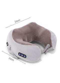 MAKS & CO. Travel Pillows For Sleeping Airplane, Portable Electric Neck Massager Soft Comfortable Breathable U-Shaped Memory Foam Massage Neck Pillow For Car Home And Office  - Image 1