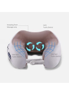 MAKS & CO. Travel Pillows For Sleeping Airplane, Portable Electric Neck Massager Soft Comfortable Breathable U-Shaped Memory Foam Massage Neck Pillow For Car Home And Office  - Image 3