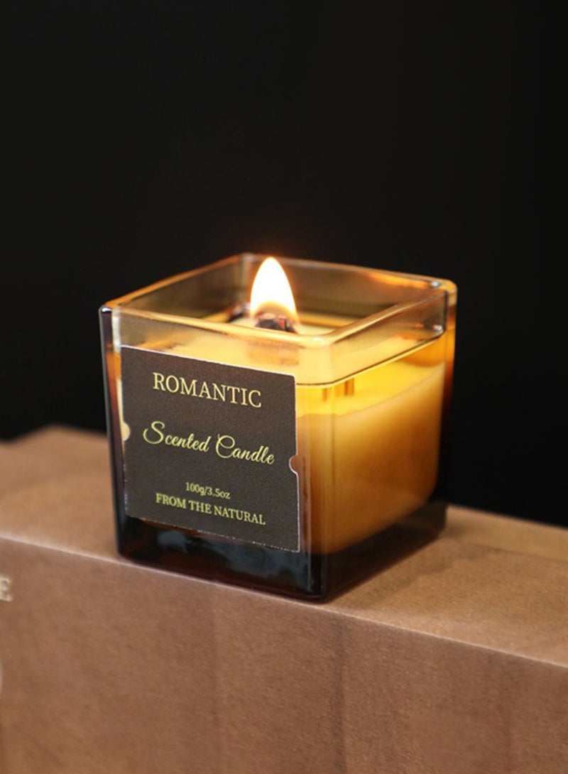 Romantic Scented Candle, Soy Wax Candle, Highly Fragrance for Relaxation, Yoga, 100g- Chocolate & Caramel - Image 3