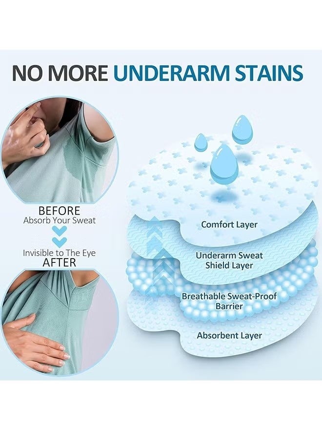 100PCS Underarm Sweat Pads for Men and Women, Disposable Underarm Sweat Pads – Strong adhesion, suitable for excessive sweating, invisible, comfortable, all-day protection for work, weddings, Eid al-Fitr, and special occasions - Image 4