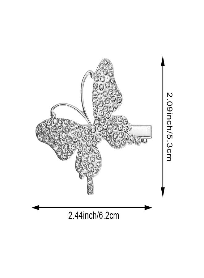 Arvintas 8 PACK Butterfly Hair Clips, Rhinestone Glitter Butterfly Metal Alligator Hair Barrette Elegant Duckbill Hair Pins Butterflies Hair Accessories for Women and Girls - Image 2
