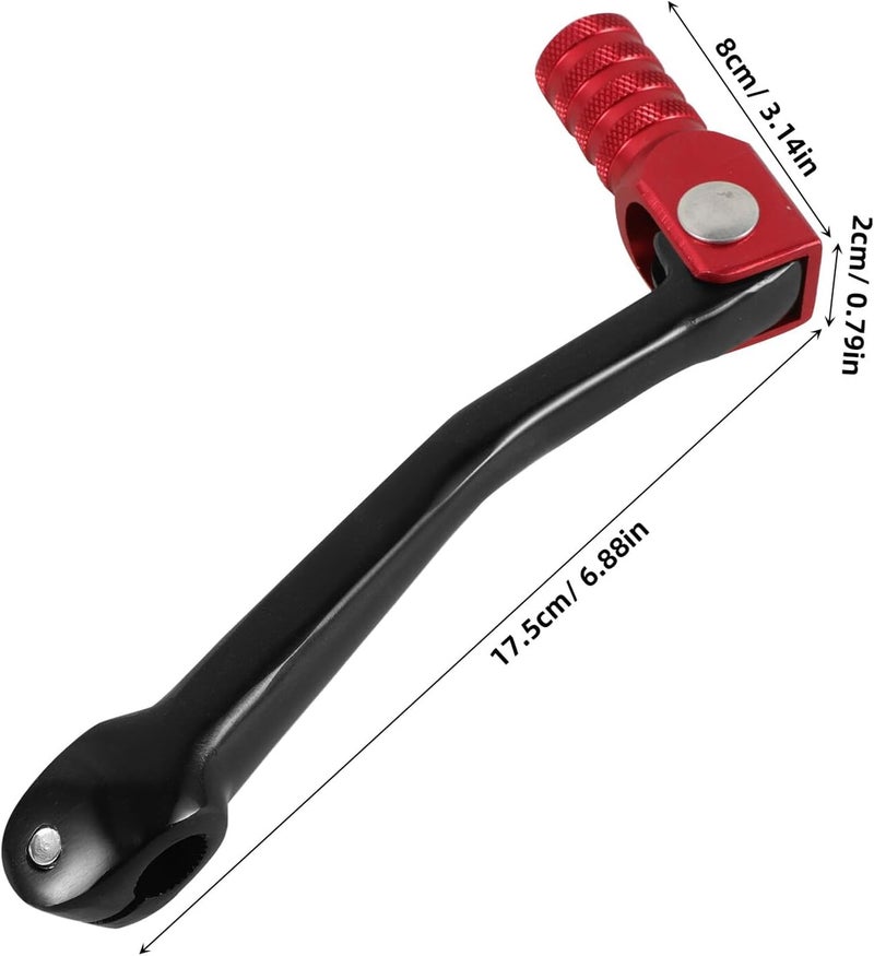 Motorcycle Gear Shifter Lever with Red Tip Black Alloy Foot Lever Replacement for Motorbike Gear Shift Controls Compatible with Most Motorcycles - Image 4
