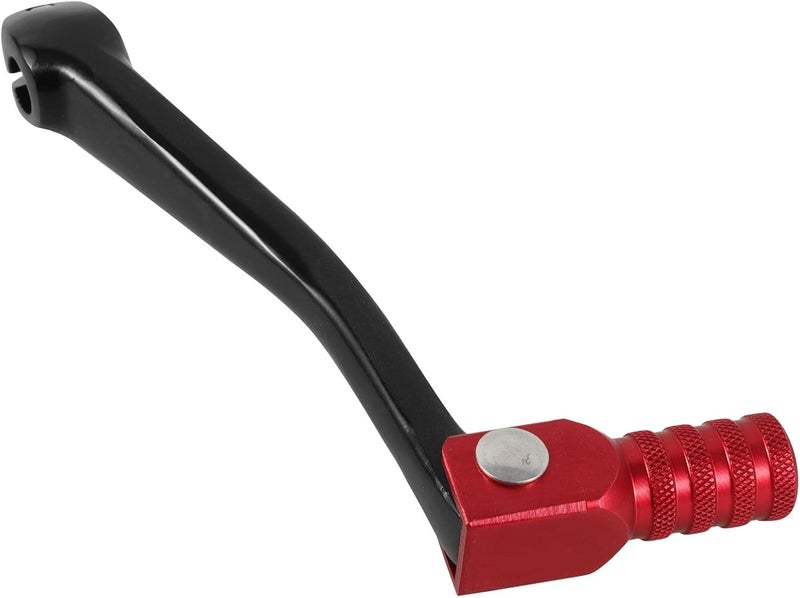 Motorcycle Gear Shifter Lever with Red Tip Black Alloy Foot Lever Replacement for Motorbike Gear Shift Controls Compatible with Most Motorcycles - Image 1