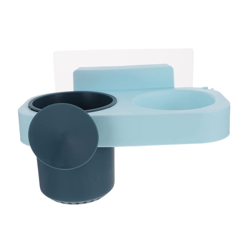 Blue Wall Mounted Hair Dryer Holder No Punching Installation Space Saving Bathroom Storage Organizer - Image 2