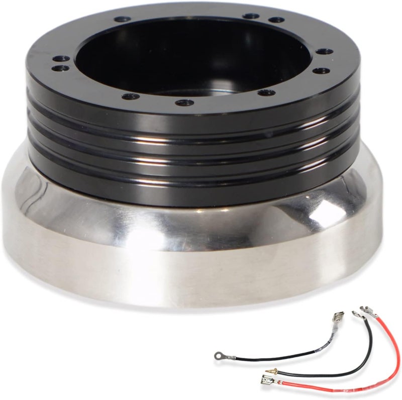 YIUIY 5 & 6 Hole Billet Steering Wheel Hub Adapter - Black - Image 1