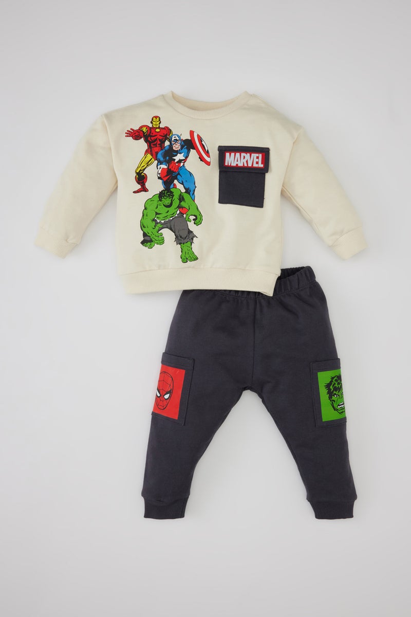 DeFacto Baby Boy Marvel Comics Sweatshirt Sweatpants 2 Piece Set  - Image 1
