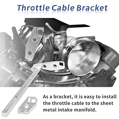 YESHMA Throttle Cable Bracket Compatible with LS LS1 LS2 LS6 Cathedral Port Sheet Metal Intake Manifold Aluminum, Compatible with Chevy 4.8 5.3 5.7 6.0 - Image 5