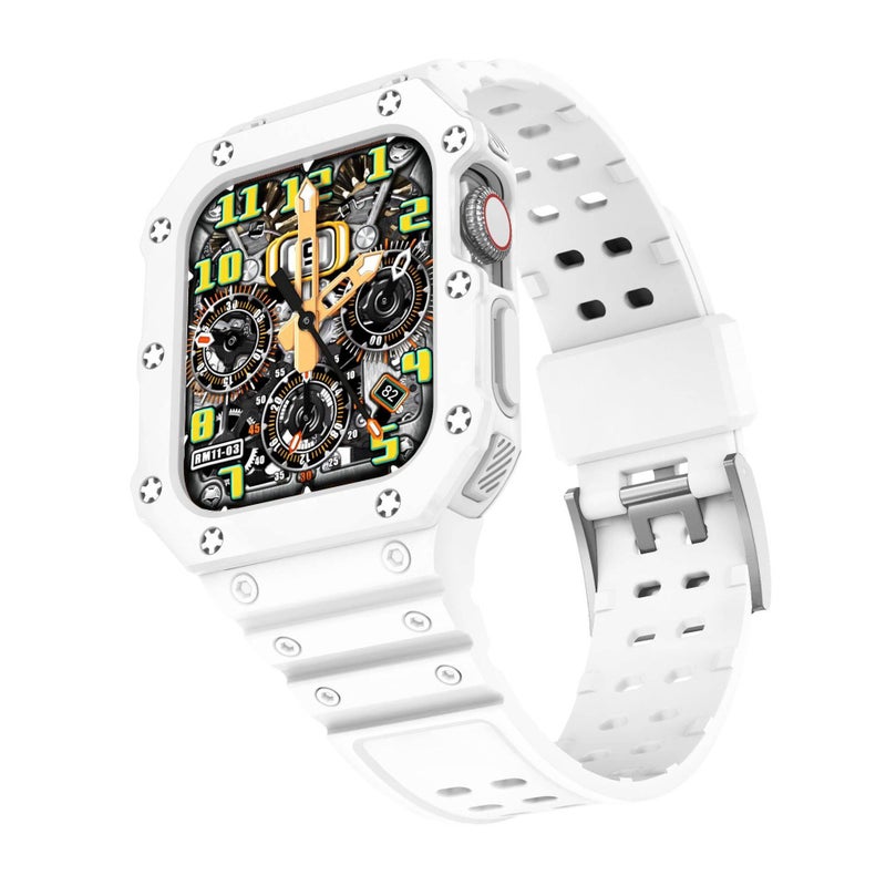 سوار ساعة ذكية باللون أبيض قابل للتعديل متوافق مع Apple Watch 38/40/41/42/44/45/49mm بملاءمة قابلة للتعديل وحزام بديل - Image 1