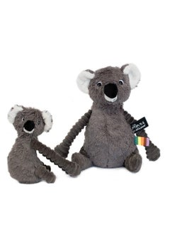 Les Deglingos Trankilou Koala Mom & Baby Plush Toy - Grey, Soft Corduroy, Eco-Friendly, Suitable for Babies & Toddlers  - Image 3
