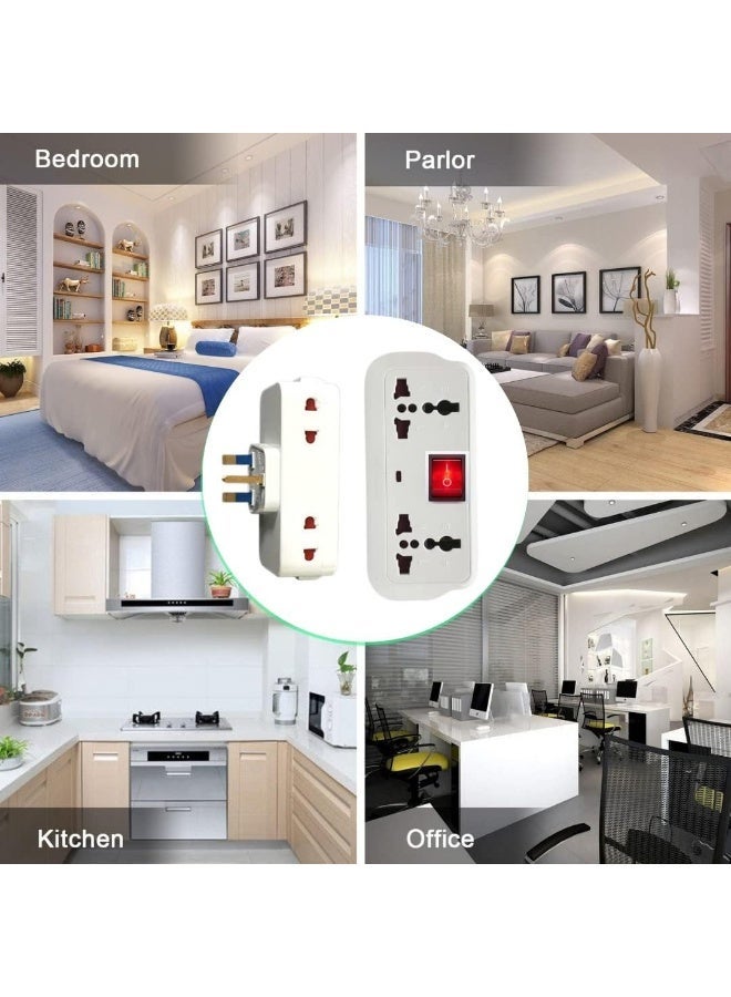 ECVV Universal Adapter with 4 Electrical Multi socket plug, Multiple Outlet Extender, Side Outlet Splitter Box, Wall Tap Power Plug Expander for Home And Office Use - Image 3