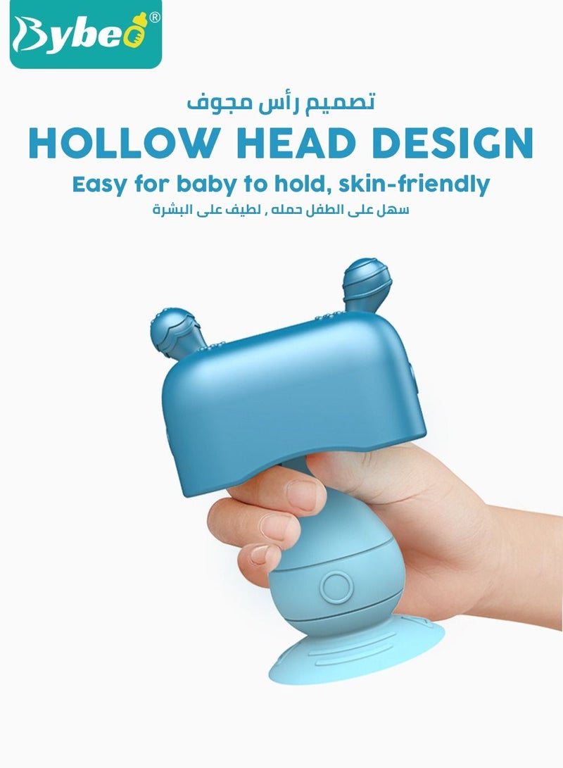 بيبو قطعتين من ألعاب تسنين الرضع من السيليكون مع صندوق تخزين، ألعاب تسنين مضادة للقيء للرضع، خالية من مادة BPA، مهدئة للعناية الصحية بالأسنان للرضع، وأدوات مضغ الطفل. - Image 4