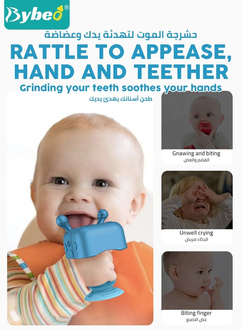 بيبو قطعتين من ألعاب تسنين الرضع من السيليكون مع صندوق تخزين، ألعاب تسنين مضادة للقيء للرضع، خالية من مادة BPA، مهدئة للعناية الصحية بالأسنان للرضع، وأدوات مضغ الطفل. - Image 2