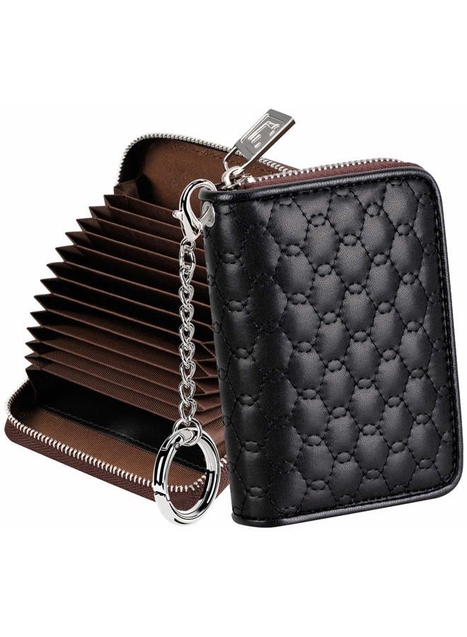 FurArt Credit Card Wallet, Zipper Card Cases Holder for Men Women, RFID Blocking, Keychain Wallet, Compact Size - Image 1