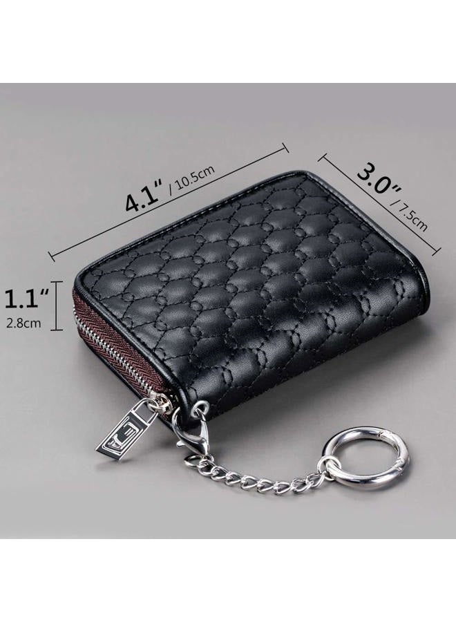 FurArt Credit Card Wallet, Zipper Card Cases Holder for Men Women, RFID Blocking, Keychain Wallet, Compact Size - Image 3