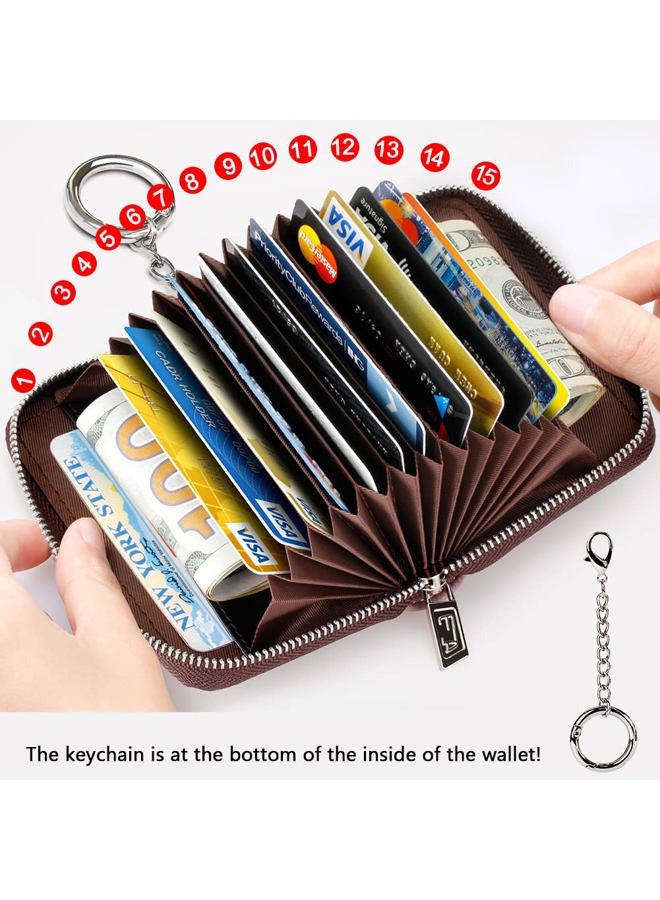 FurArt Credit Card Wallet, Zipper Card Cases Holder for Men Women, RFID Blocking, Keychain Wallet, Compact Size - Image 2
