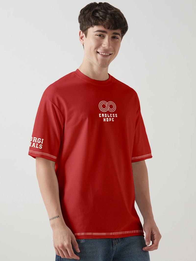 Crazymonk Endless Hope Printed Graphic Oversized T-Shirt - Multi - S - Image 2
