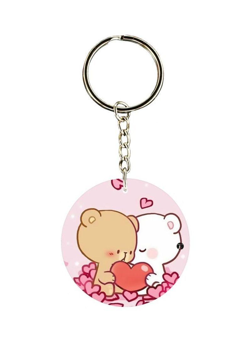 Single Sided Bear Themed Keychain
