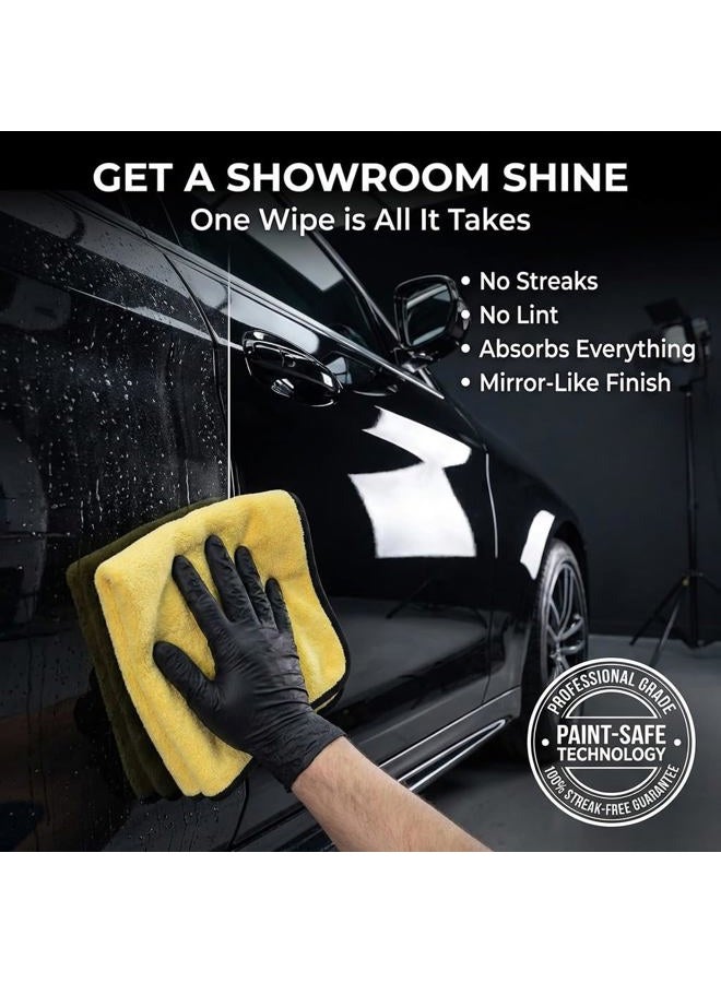Miraclean Professional Grade Drying Towels - 15 x 15 inches, Highly Absorbent Microfiber Towel Set for Superior Cleaning and Drying Performance - Car Drying & Kitchen Towel - Pack of 3 - Image 3