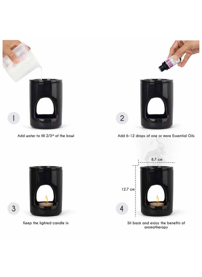 Aroma Tierra Nero - Ceramic Essential Oil Diffuser (Candle Burner)  - Image 4