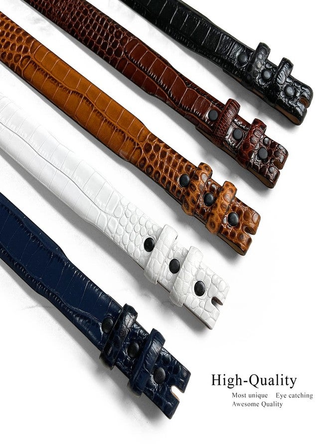 Belts.com 24/29 Genuine Full-Grain Cowhide Leather Dress Belt Strap with Snaps, Fits 1"(25mm) Wdie Buckle (Alligator Brown, 32) - Image 3