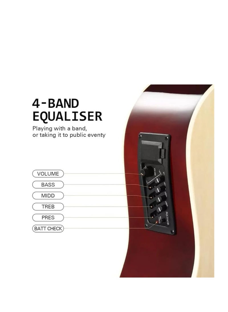 Megarya - Cutaway Electro Acoustic Guitar (Natural) - Image 1