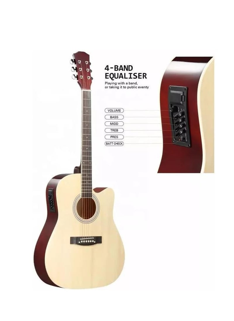 Megarya - Cutaway Electro Acoustic Guitar (Natural) - Image 1