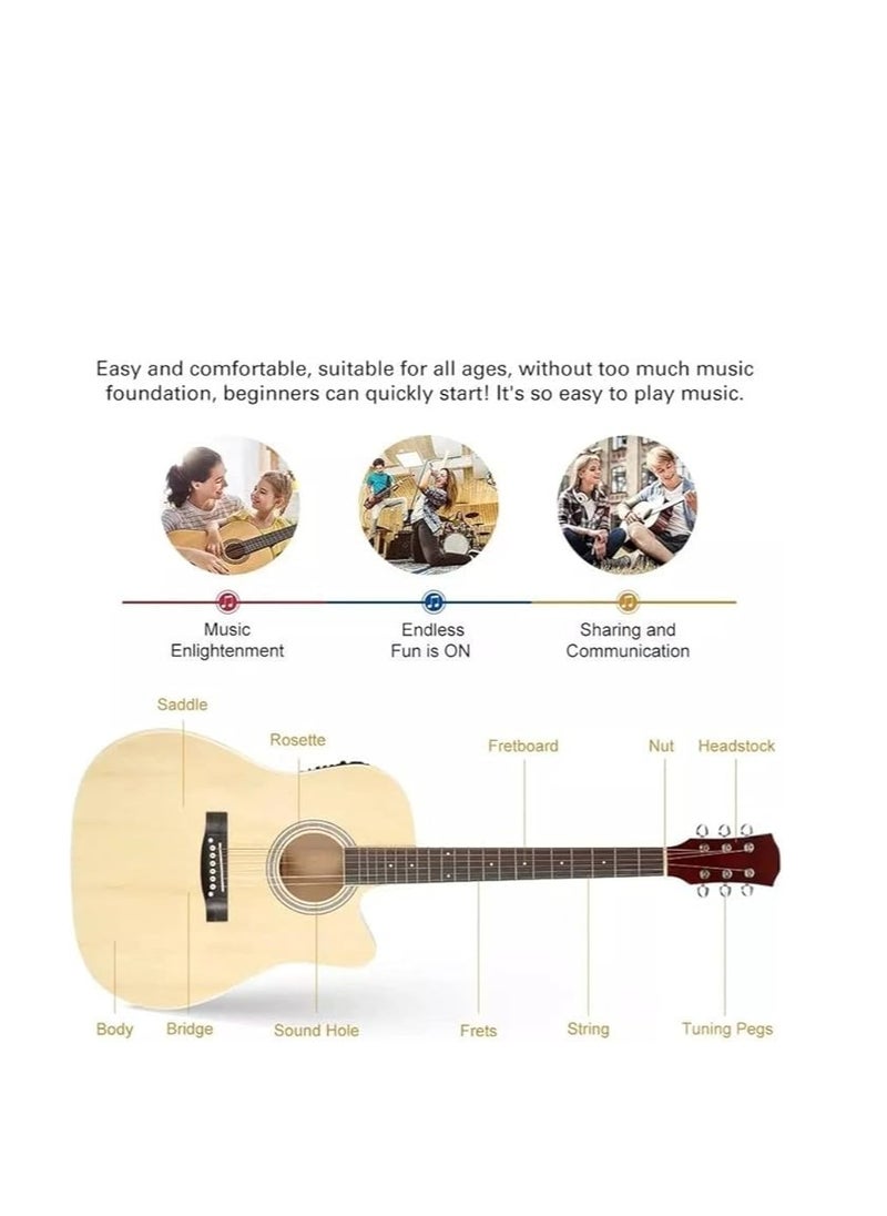 Megarya - Cutaway Electro Acoustic Guitar (Natural) - Image 1