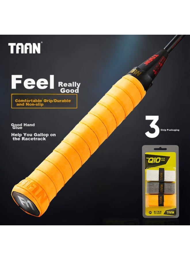 Taan Badminton Racket Grip Tape, Matte Anti-slip Sweat-absorbing Handle Tape, Q10, Three-pack - Image 1