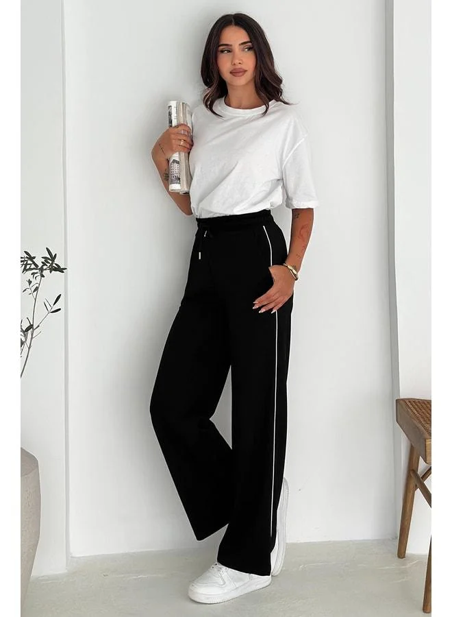 Noa Noa Women’s Elastic Waist Drawstring Wide-Leg Pants – Comfortable & Minimal Style