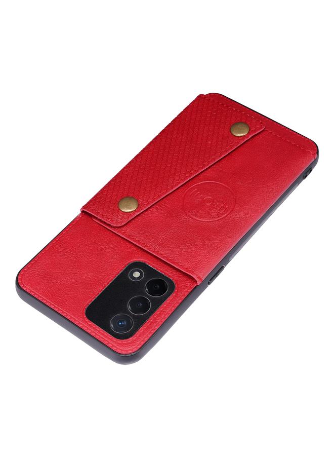 اس-توب جراب لهاتف OPPO A74 4G بمشبك مزدوج من البولي يوريثان الحراري وغطاء واقٍ مغناطيسي مقاوم للصدمات مع فتحة للبطاقات وحامل - Image 4