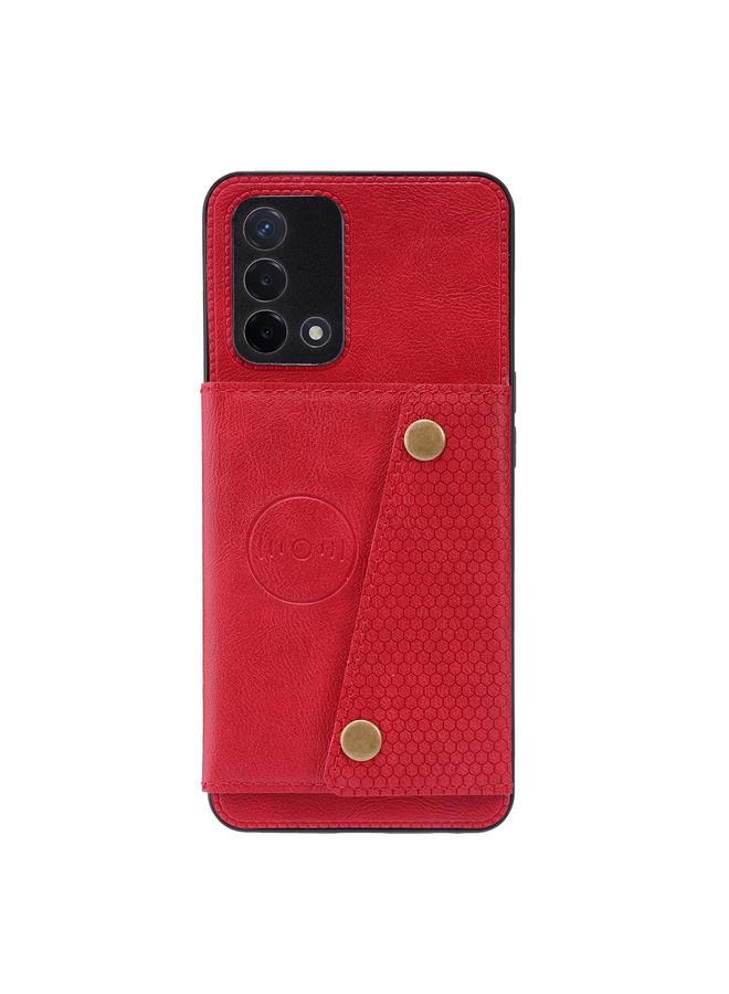 اس-توب جراب لهاتف OPPO A74 4G بمشبك مزدوج من البولي يوريثان الحراري وغطاء واقٍ مغناطيسي مقاوم للصدمات مع فتحة للبطاقات وحامل - Image 2