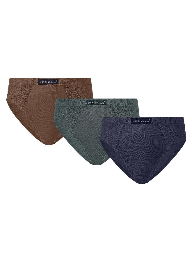 John Gladstone Boys' Brief Plain Inner Elastic – Pack of 3 - Image 1
