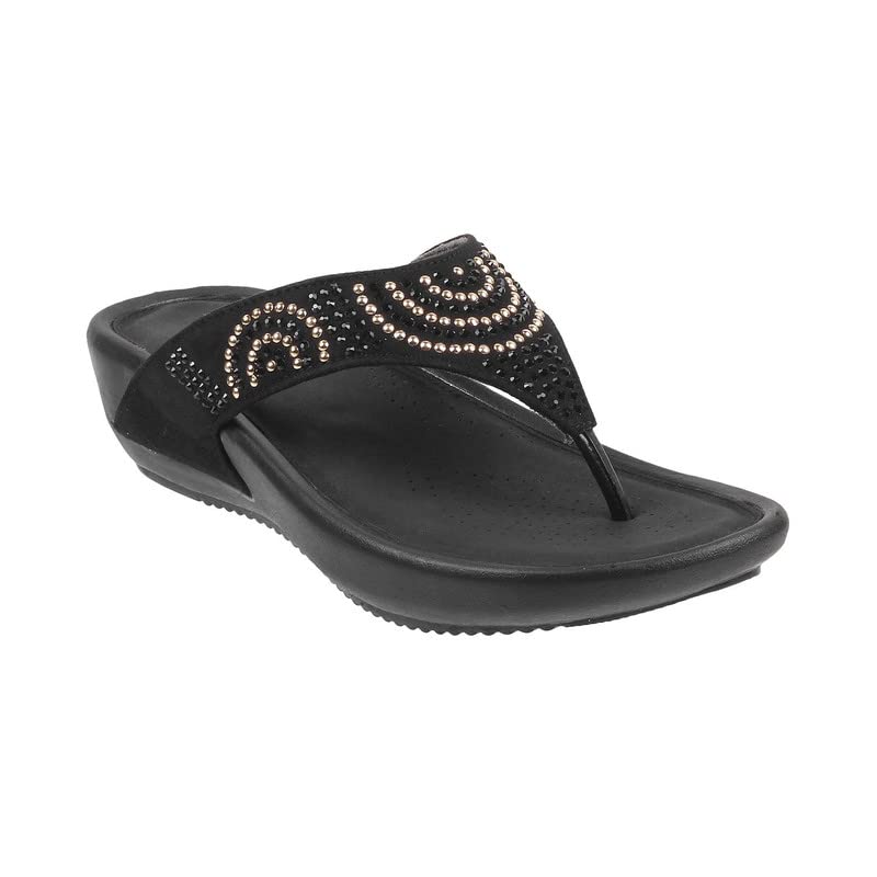 Mochi Women's Faux Leather Black Fashion Heel Sandals UK/6 EU/39 (32-21) - Image 2