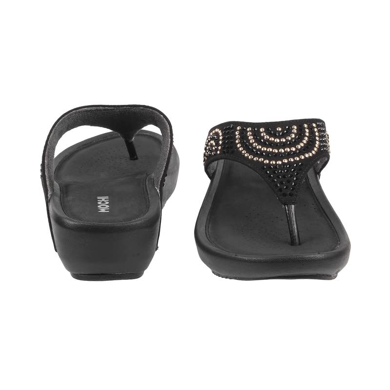 Mochi Women's Faux Leather Black Fashion Heel Sandals UK/6 EU/39 (32-21) - Image 5