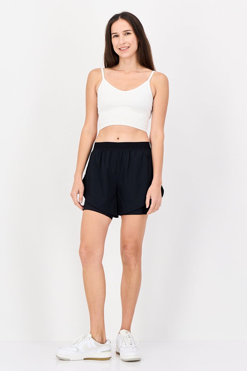 Reebok Women Sportswear Fit 2 in 1 Running Shorts, Black - Image 3