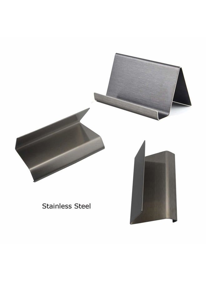 Enyuwlcm Metal Business Card Holder for Desk Business Card Display for Office Tabletop Counter Organizer (Black, 2 Packs) - Image 3