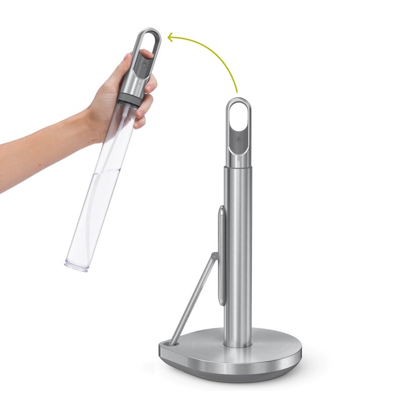 simplehuman Standing Paper Towel Holder with Spray Pump Brushed Stainless Steel