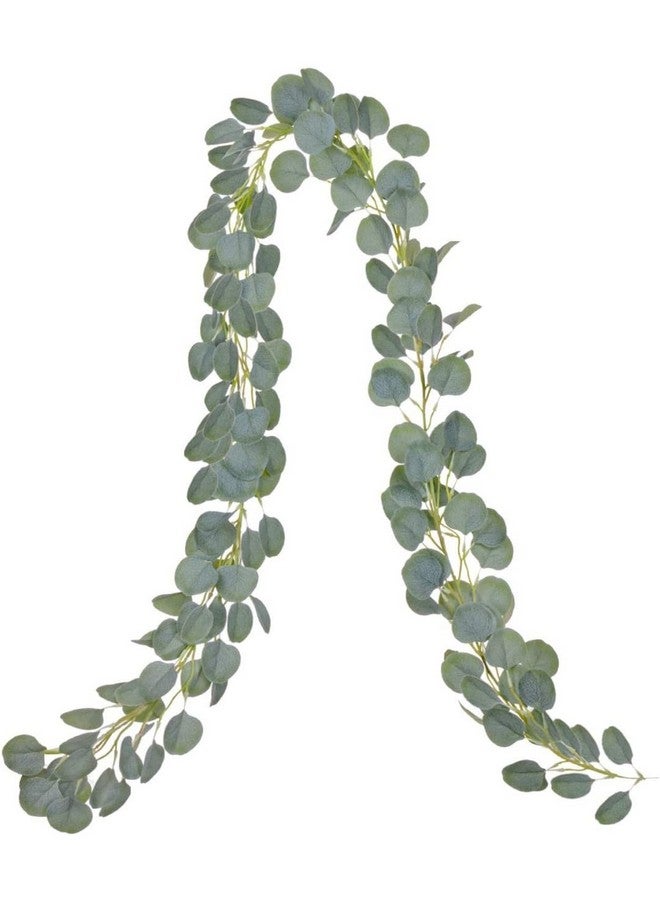 VRB DecTM Artificial Greenery Ferns Plants Vines Fake Ivy Hanging Flowers Vine Pine Needle Wall Hanging for Home Decor Door Wall Balcony Decoration Party Festival (1, Euclyptus Fabric Garland) - Image 1