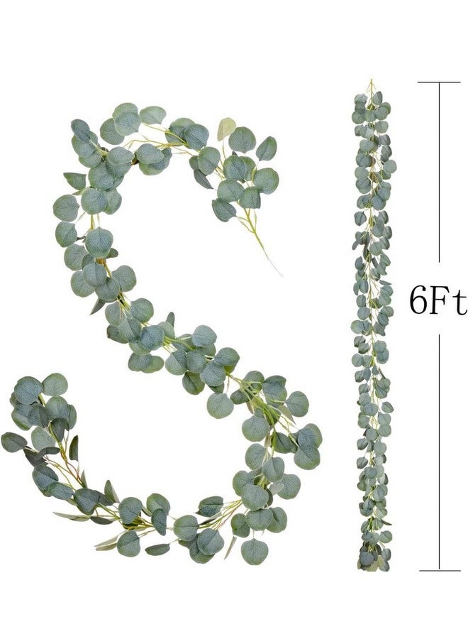 VRB DecTM Artificial Greenery Ferns Plants Vines Fake Ivy Hanging Flowers Vine Pine Needle Wall Hanging for Home Decor Door Wall Balcony Decoration Party Festival (1, Euclyptus Fabric Garland) - Image 2