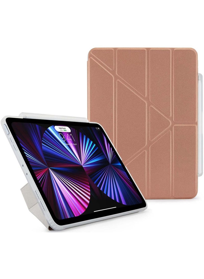 Pipetto Origami No. 3 Ultra Smart Pencil for Apple iPad Pro 11 inch (2022/ 2021/ 2020/ 2018) Case Cover Compatible with Apple Pencil 2 - Rose Gold - Image 1