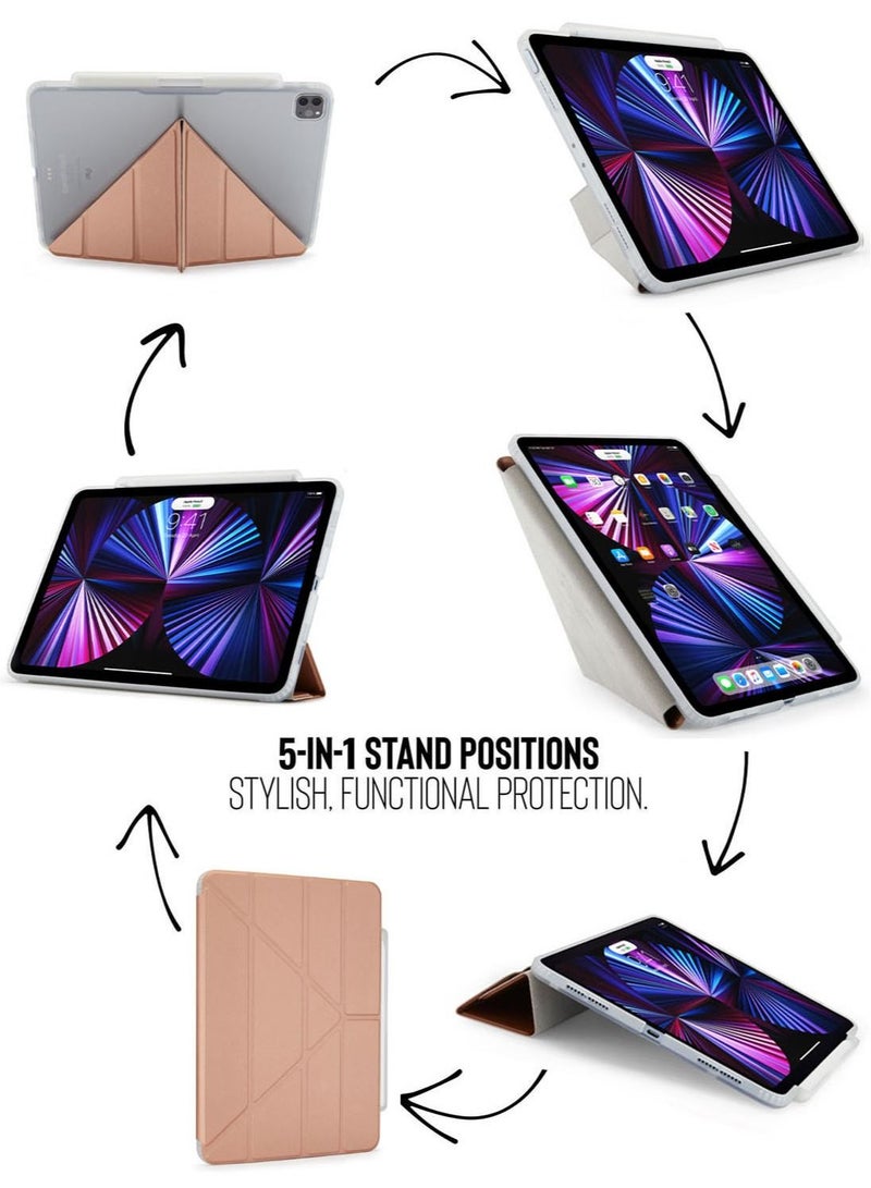 Pipetto Origami No. 3 Ultra Smart Pencil for Apple iPad Pro 11 inch (2022/ 2021/ 2020/ 2018) Case Cover Compatible with Apple Pencil 2 - Rose Gold - Image 3