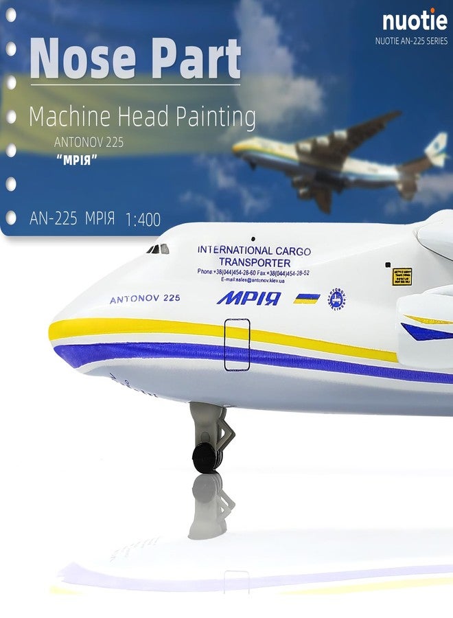 NUOTIE 1/400 Scale Antonov-225 Mriya Military Transport Aircraft Miniature Ukrainian Painting Metal Diecast Transport Aircraft Model with Metal Stand for Airline Enthusiasts Adults Collection or Gift - Image 3