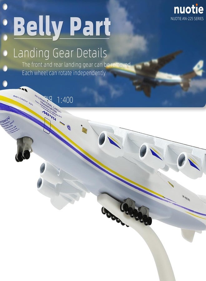 NUOTIE 1/400 Scale Antonov-225 Mriya Military Transport Aircraft Miniature Ukrainian Painting Metal Diecast Transport Aircraft Model with Metal Stand for Airline Enthusiasts Adults Collection or Gift - Image 5