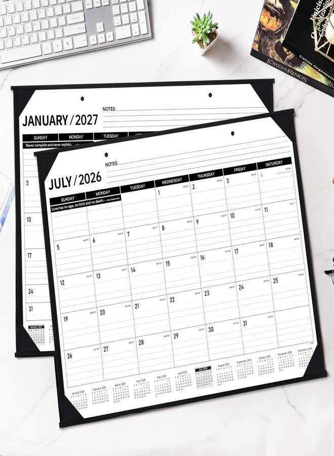Feteulo 2026-2027 Desk Calendar - JUL. 2026 - DEC. 2027, 22" x 17", Large Desk Calendar 2026-2027, 18 Monthly Large Desk/Wall Calendars 2-in-1, Corner Protector, Desk Pad, Large Ruled Blocks - Image 2
