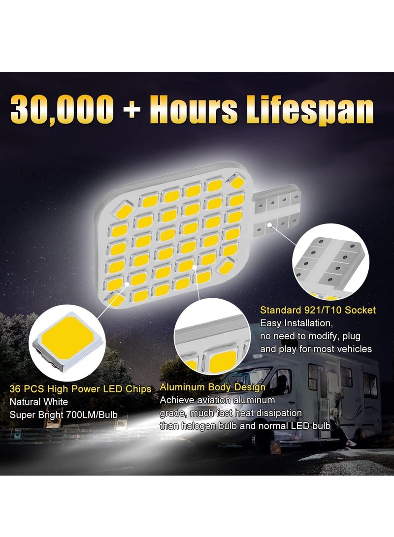 Zikra 10 PCS Interior LED Light Bulbs Natural White LED Bulbs for Camper Trailer Motorhome Indoor Ceiling Dome Lights - Image 2