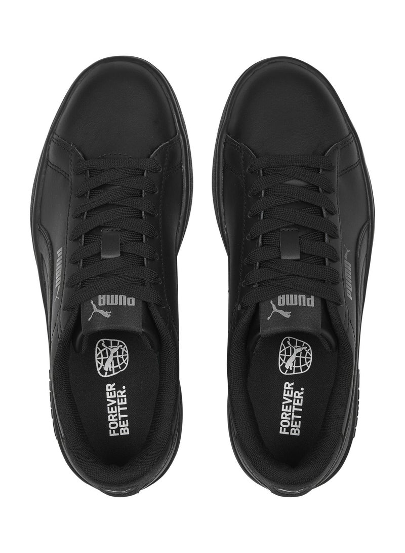 Smash 3.0 Kids Unisex Black Leather Sneakers