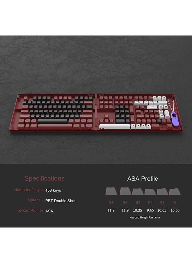 AKKO - Akko Bred 158-Key ASA Profile PBT Double-Shot Keycap Set for Mechanical Keyboards with Collection Box - Image 1