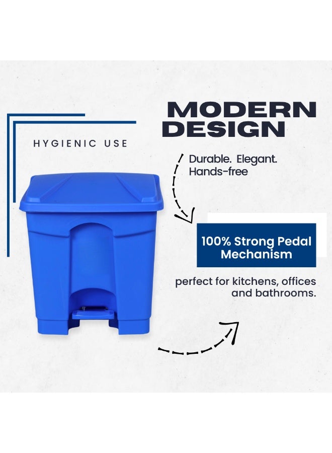 إس إن إتش سلة مهملات | سلة مهملات | سلة مهملات بدواسة قدم | سلة مهملات بغطاء دفع | سلة مهملات سهلة الدوس للمطبخ والحمام والمكتب والاستخدام الخارجي | سلة مهملات مقاومة للعوامل الجوية بغطاء محكم | حاوية قمامة بلاستيكية متينة - Image 3