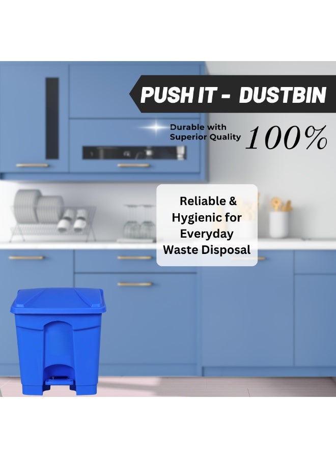 إس إن إتش سلة مهملات | سلة مهملات | سلة مهملات بدواسة قدم | سلة مهملات بغطاء دفع | سلة مهملات سهلة الدوس للمطبخ والحمام والمكتب والاستخدام الخارجي | سلة مهملات مقاومة للعوامل الجوية بغطاء محكم | حاوية قمامة بلاستيكية متينة - Image 4